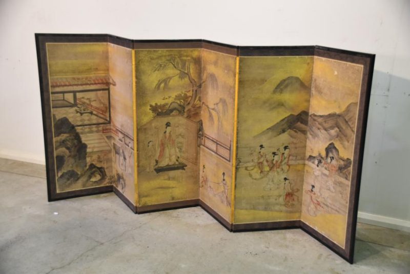 Japanese Edo Period Kano School 6 Panel Screen - Image 3