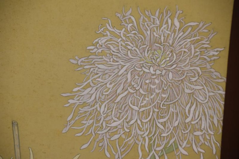 Taisho Period Chrysanthemums 2 Panel Screen - Image 6