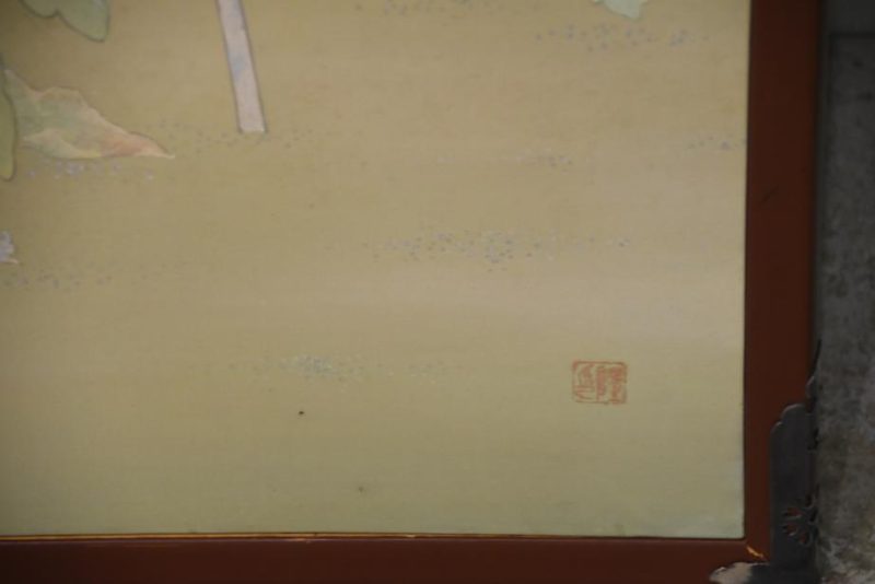 Taisho Period Chrysanthemums 2 Panel Screen - Image 3