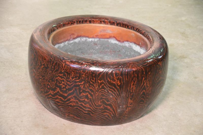 Large Japanese Negoro Lacquered Mountain Cedar Hibachi Width: 630mm - Image 6
