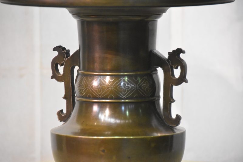 Bronze Vase with Silver Inlay - Image 5