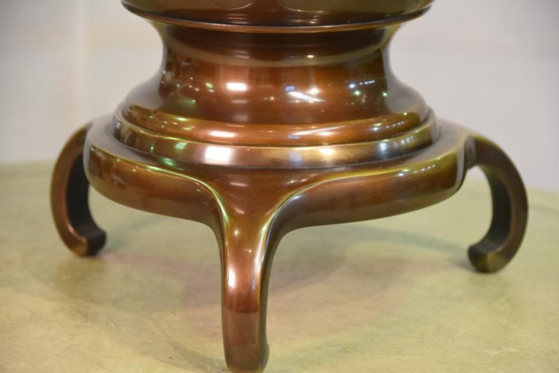 Large Japanese Bronze Flower Vase - Image 7