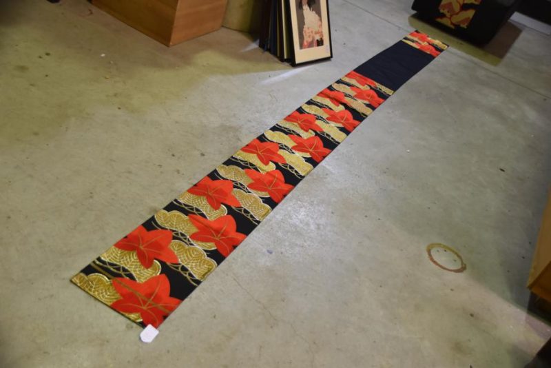 Japanese Maple Leaf Vintage Table Runner Obi Sash - Image 3