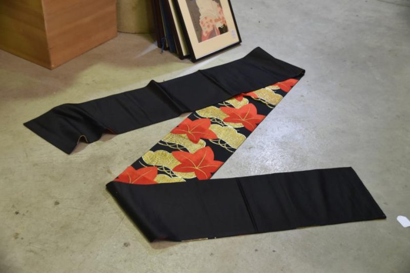 Japanese Maple Leaf Vintage Table Runner Obi Sash - Image 8