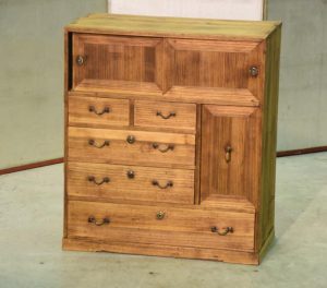 Traditional Japanese Ko Dansu Small Chest for Documents