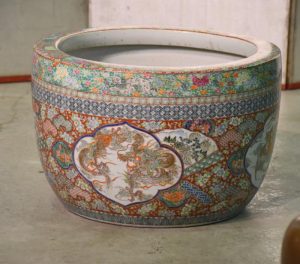 Large Japanese Porcelain Hibachi