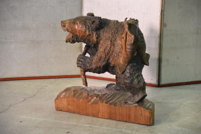 Japanese Hokkaido Carved Wood Bear - Image 11