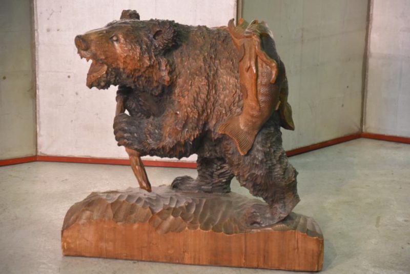 Japanese Hokkaido Carved Wood Bear - Image 10