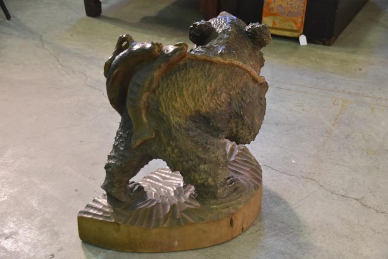 Japanese Hokkaido Carved Wood Bear - Image 6