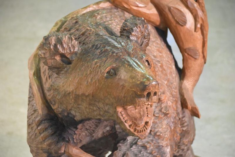 Japanese Hokkaido Carved Wood Bear - Image 5