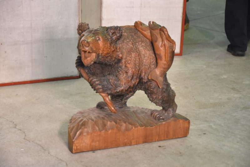 Japanese Hokkaido Carved Wood Bear - Image 3
