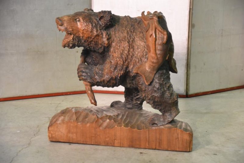 Japanese Hokkaido Carved Wood Bear