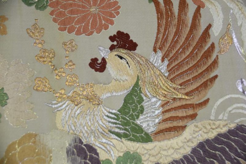 Japanese Silk Vintage Maru Obi Sash - Image 8