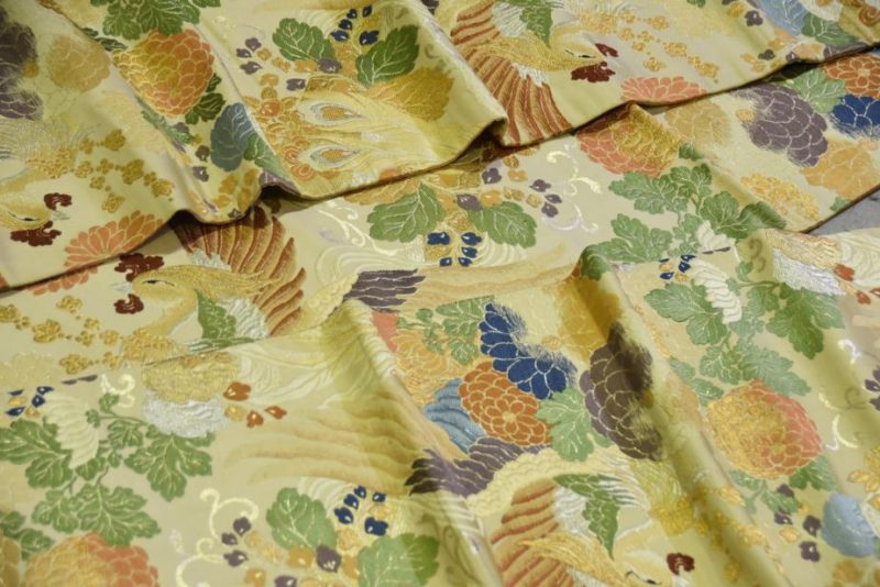 Japanese Silk Vintage Maru Obi Sash - Image 3