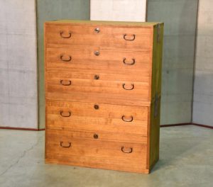 Japanese 5 Drawer Wooden Clothing Chest Circa:1920-30's