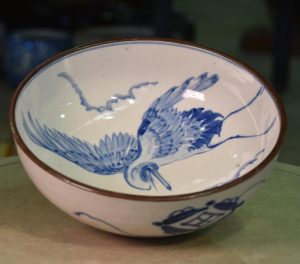 Japanese Blue and White Ceramic Bowl