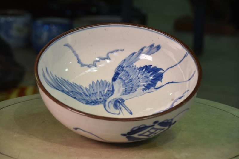 Japanese Blue and White Ceramic Bowl