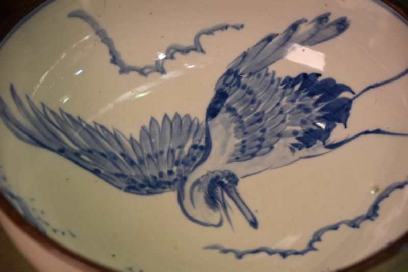 Japanese Blue and White Ceramic Bowl - Image 2