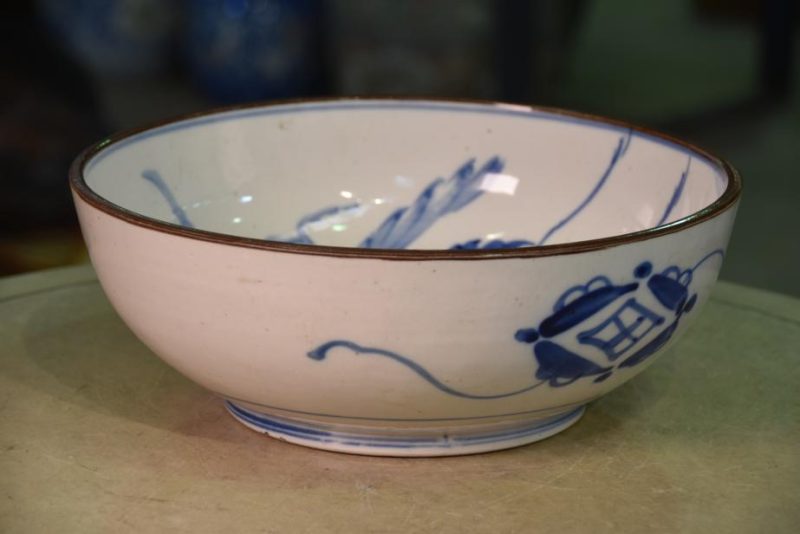 Japanese Blue and White Ceramic Bowl - Image 7