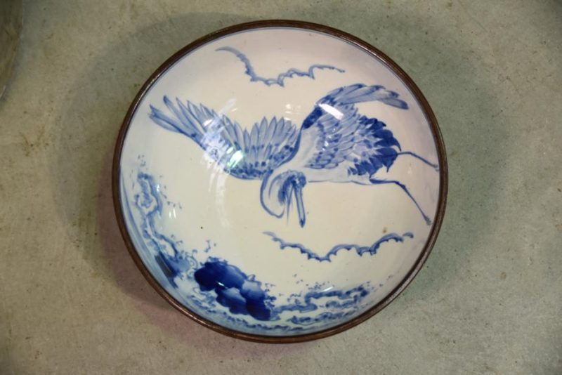Japanese Blue and White Ceramic Bowl - Image 4