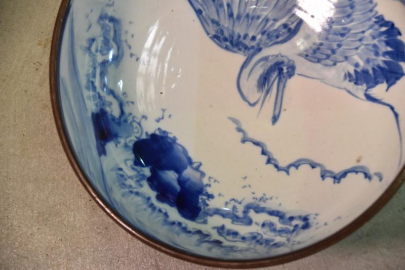 Japanese Blue and White Ceramic Bowl - Image 3