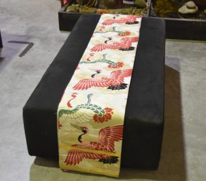 Japanese Bold Flying Cranes Maru Obi Table Runner