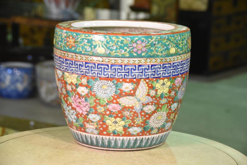 Kyoyaki Ceramic Urn Hibachi Plant Holder