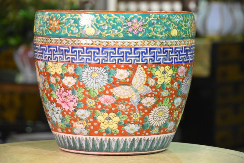 Kyoyaki Ceramic Urn Hibachi Plant Holder - Image 9