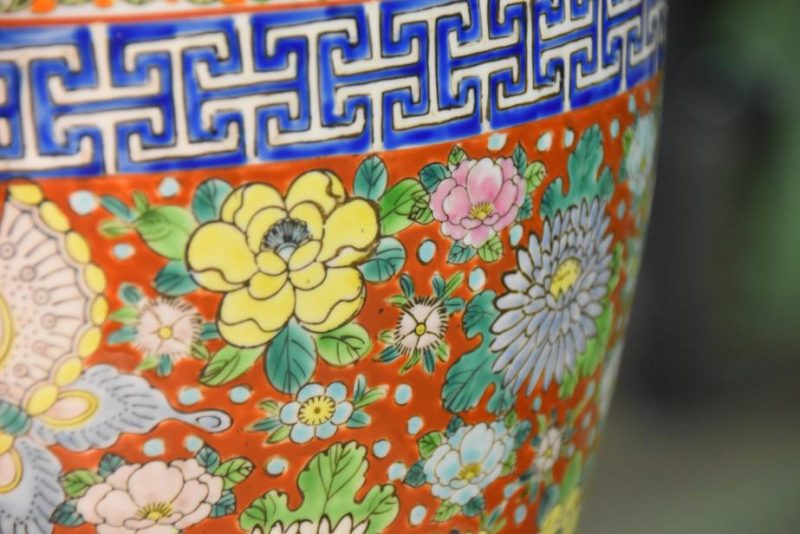 Kyoyaki Ceramic Urn Hibachi Plant Holder - Image 5