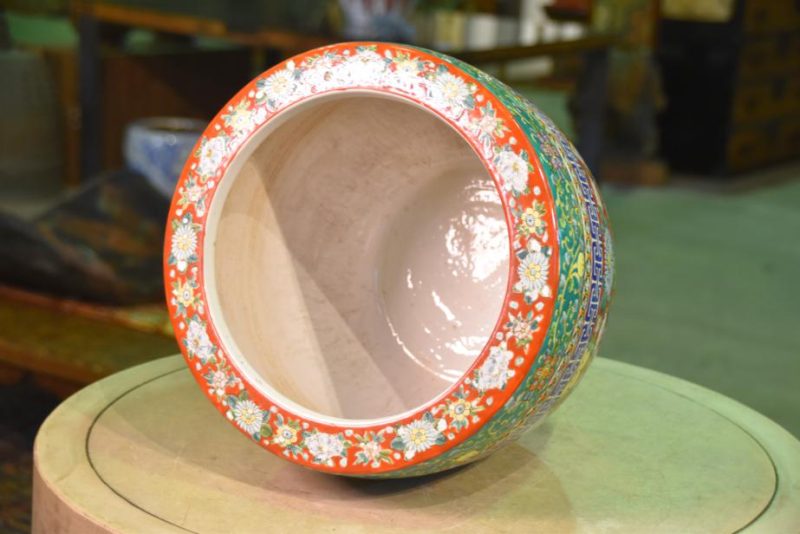 Kyoyaki Ceramic Urn Hibachi Plant Holder - Image 4