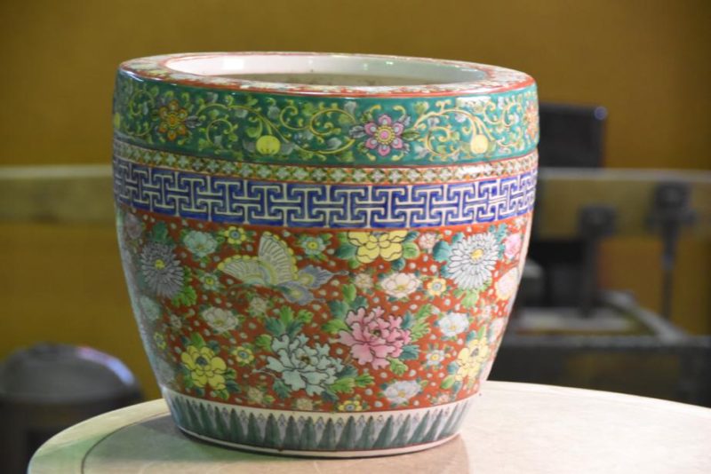 Kyoyaki Ceramic Urn Hibachi Plant Holder - Image 11