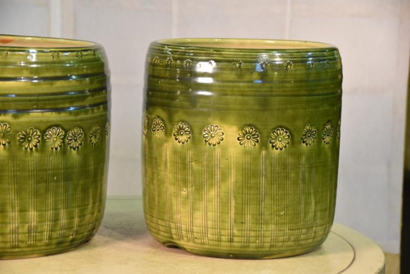 A Pair of Oribe Pottery Hibachi Urns - Image 3