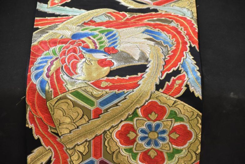 Japanese Phoenix Obi Brocade Table Runner - Image 2