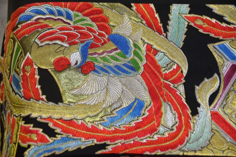 Japanese Phoenix Obi Brocade Table Runner - Image 8