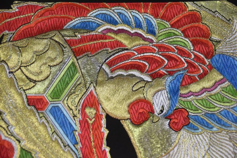 Japanese Phoenix Obi Brocade Table Runner - Image 6