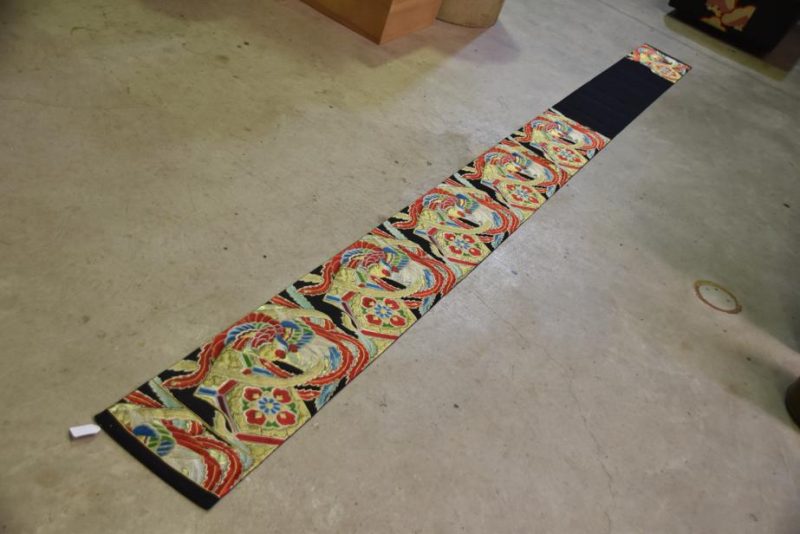 Japanese Phoenix Obi Brocade Table Runner - Image 4