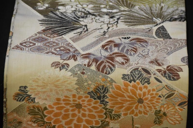 Japanese Vintage Double Sided Maru Obi Sash - Image 2