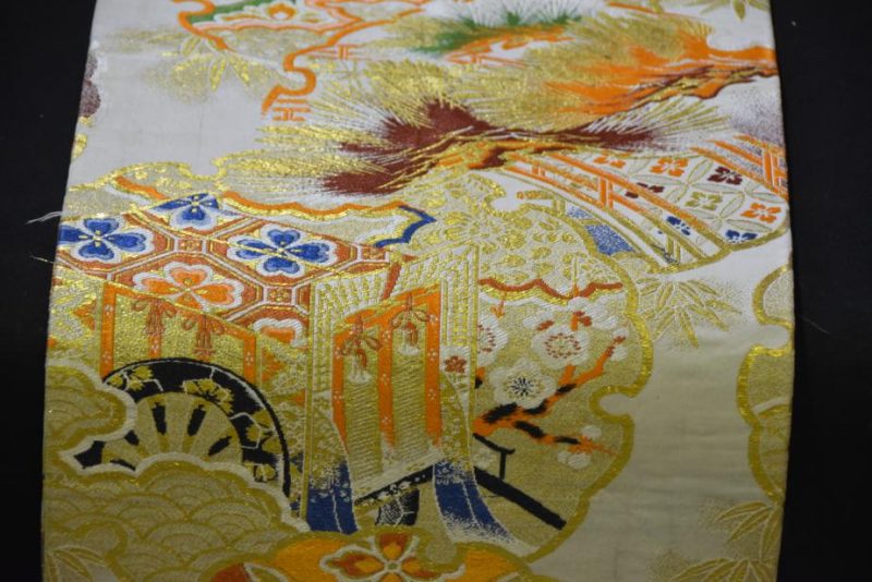 Japanese Vintage Silk Brocade Table Runner Obi Sash - Image 2