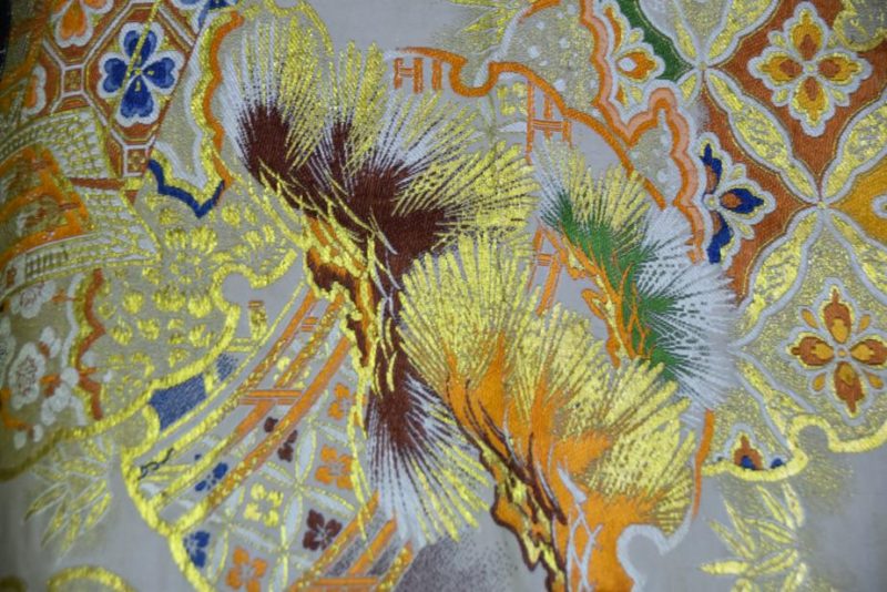 Japanese Vintage Silk Brocade Table Runner Obi Sash - Image 8