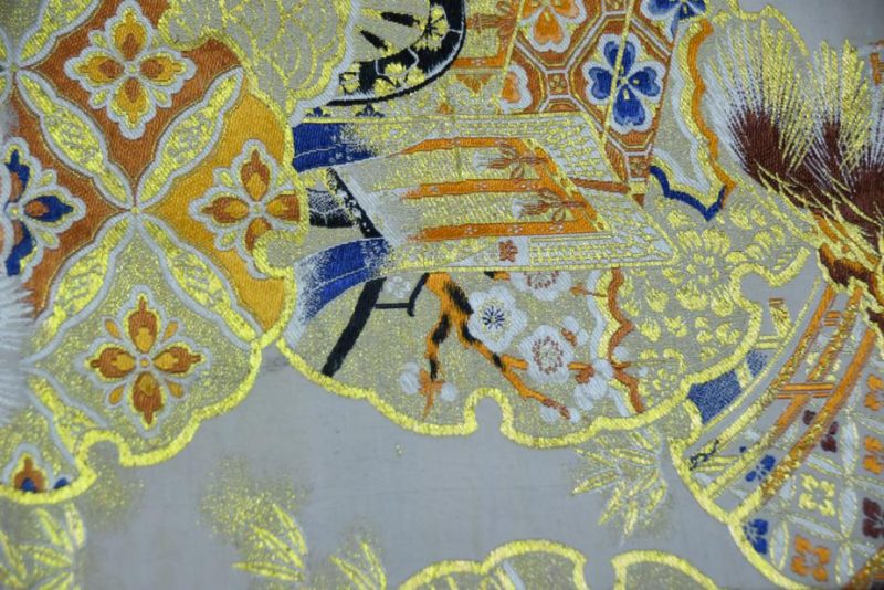 Japanese Vintage Silk Brocade Table Runner Obi Sash - Image 7
