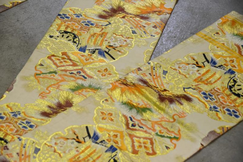 Japanese Vintage Silk Brocade Table Runner Obi Sash - Image 3