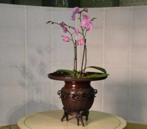 Japanese Vintage Bronze 3 Section Vase Usubata