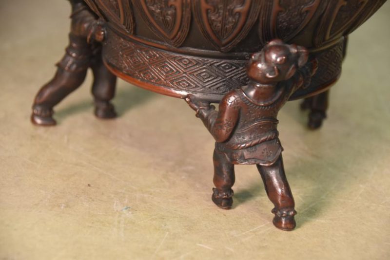 Japanese Vintage Bronze 3 Section Vase Usubata - Image 7