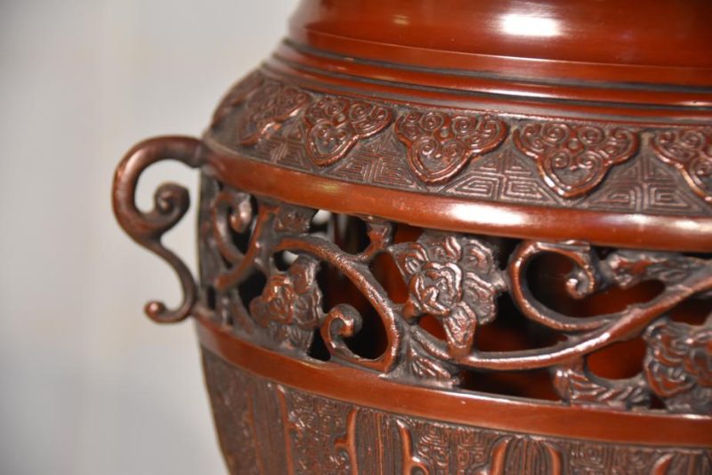 Japanese Vintage Bronze 3 Section Vase Usubata - Image 6