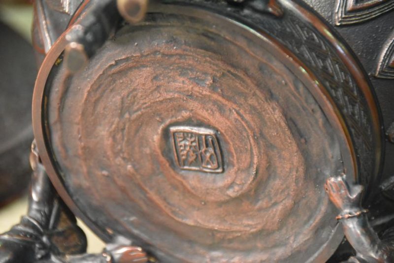 Japanese Vintage Bronze 3 Section Vase Usubata - Image 10