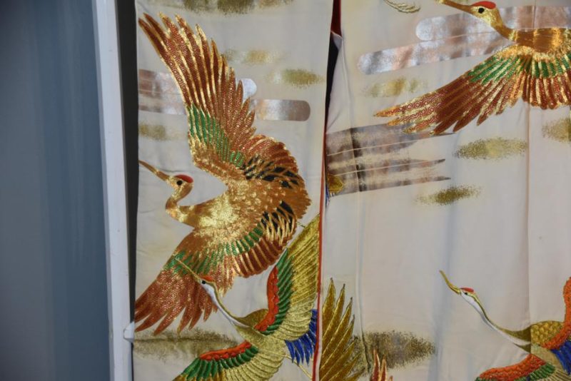 Japanese Flying Cranes Wedding Kimono - Image 6