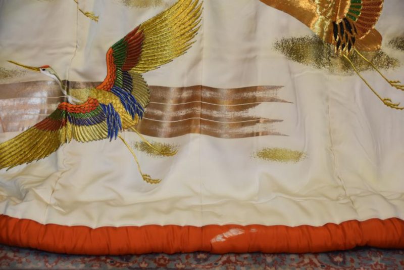 Japanese Flying Cranes Wedding Kimono - Image 5