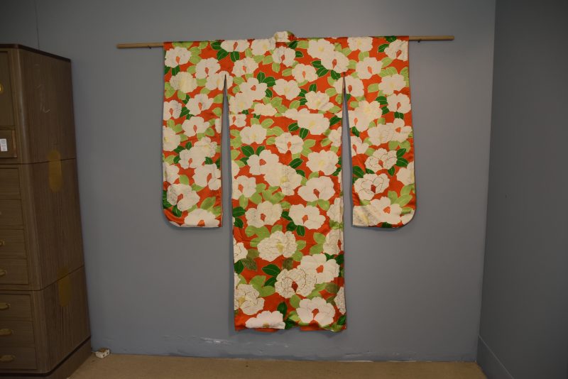 White Camillia Furisode Kimono - Image 2