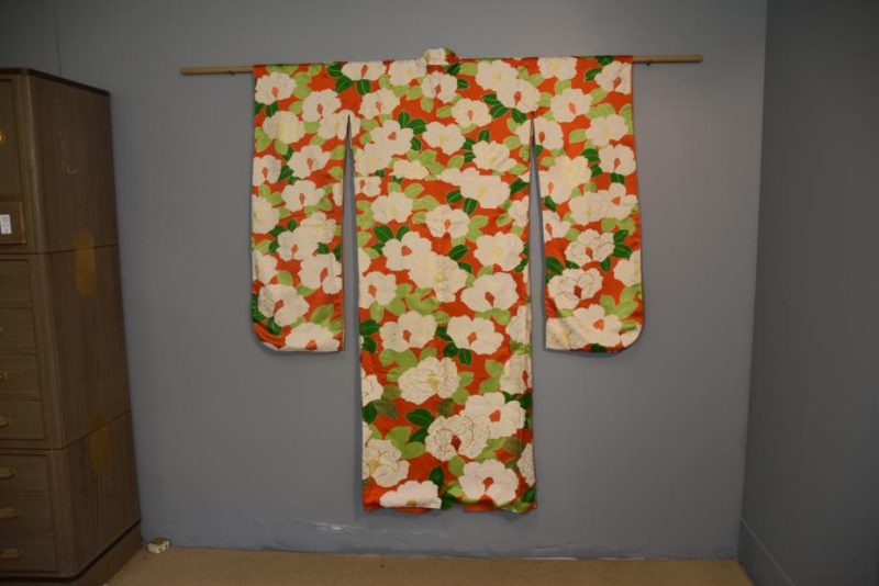 White Camillia Furisode Kimono - Image 11