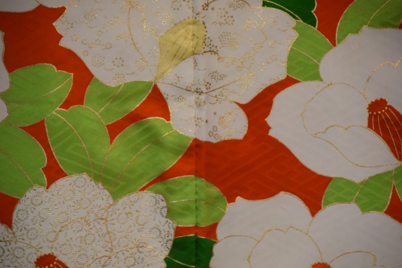White Camillia Furisode Kimono - Image 14